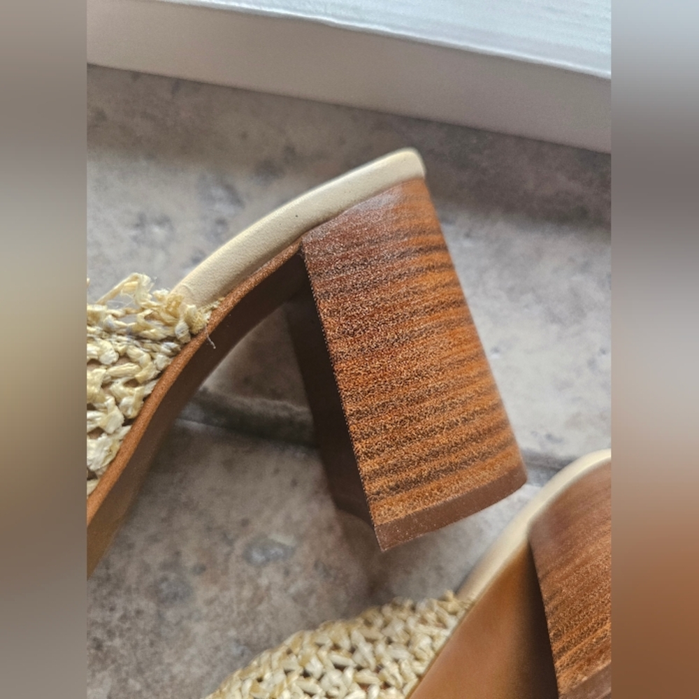 L'Intervalle Elzira Beige Rafia mules - Picture 8 of 12